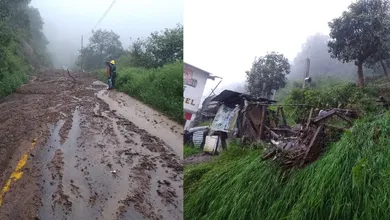 Derrumbes afectan viviendas y carreteras en Molango