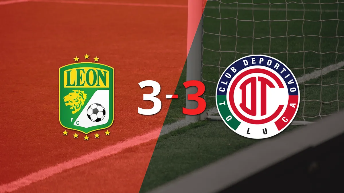Con doblete de Rodrigo Echeverría, León sacó el empate ante Toluca FC