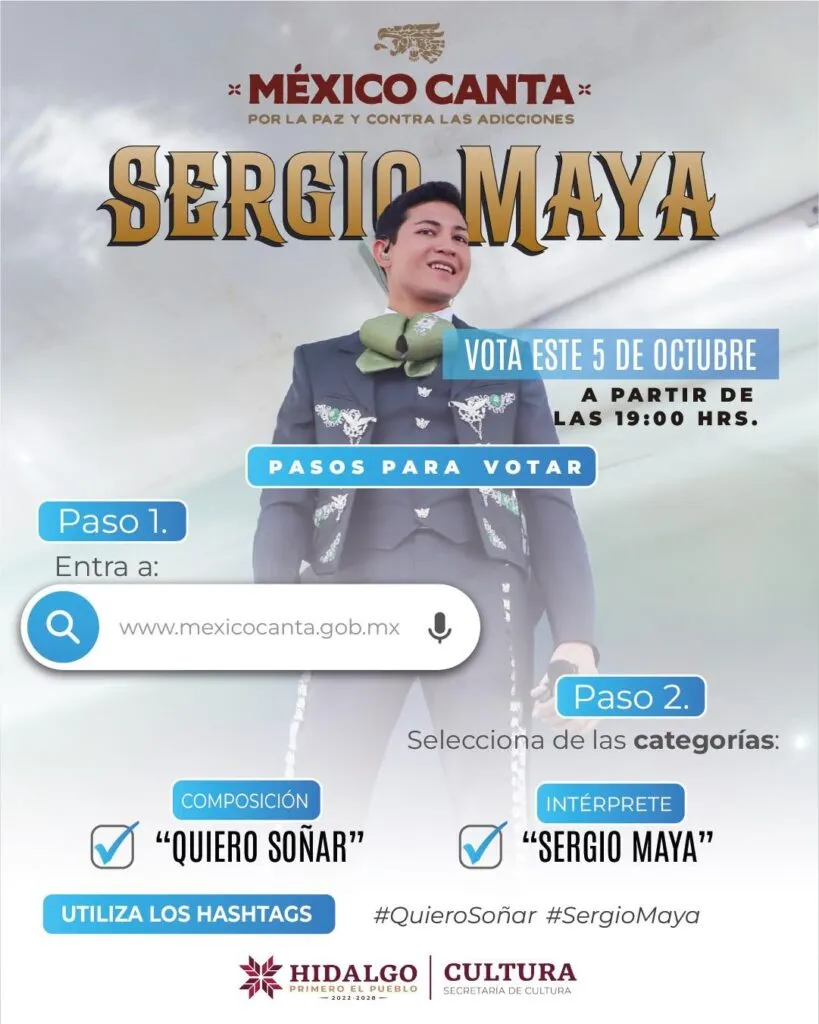 Apoya a Sergio Maya en la final de “México Canta” este domingo