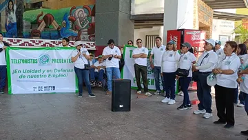 Marcha de telefonistas en Tula