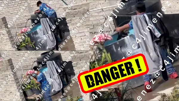 Imágenes muestran presunto caso de violencia animal en CDMX, donde un menor maltrata a un perro en una azotea.