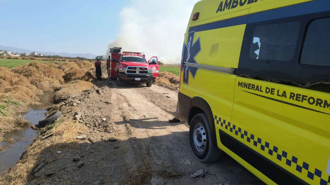 Controlan incendio en terrenos de Mineral de la Reforma
