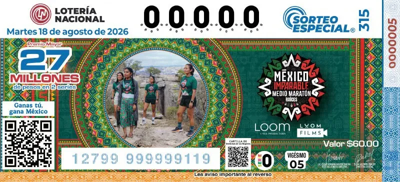 Con billete de su Sorteo Especial, Lotería Nacional reconoce a las corredoras de México Imparable
