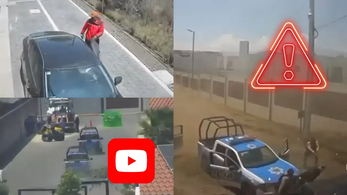 Una persecución de película en Metepec terminó con la detención de cuatro presuntos ladrones; el video se hizo viral en redes.