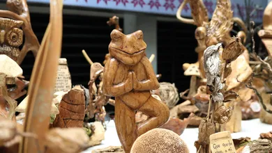 Artesanos hidalguenses en evento cultural de Los Pinos.