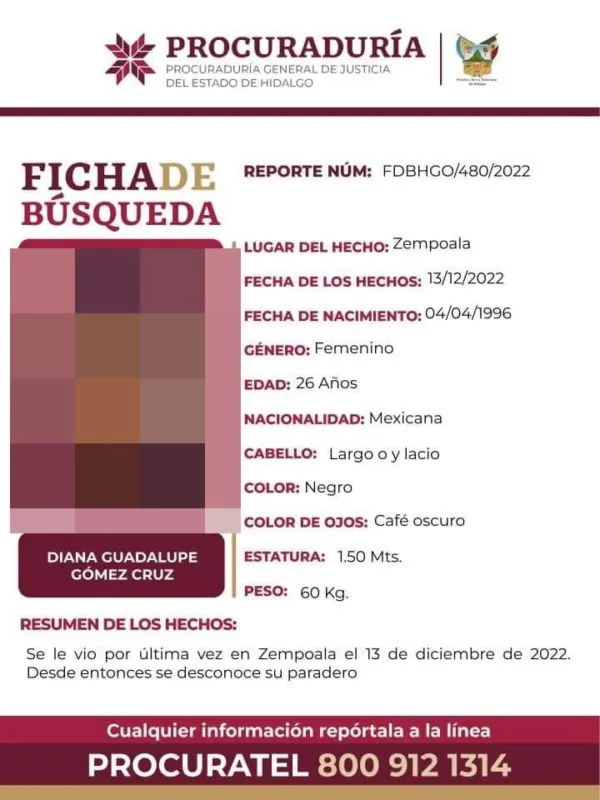 Hallan sin vida a Diana Guadalupe, había sido reportada como desaparecida