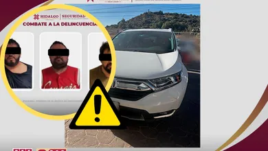 Recuperan vehículo robado en minutos: SSPH asegura unidad, droga y a tres involucrados en Pachuca.