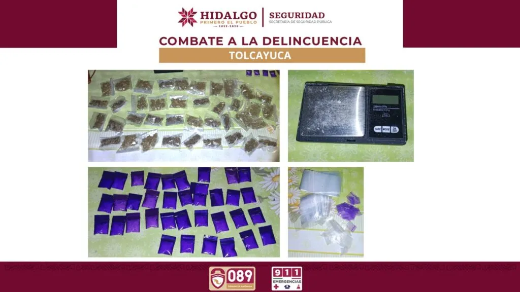Tolcayuca: mujer detenida tras operativo contra presunto narcomenudeo