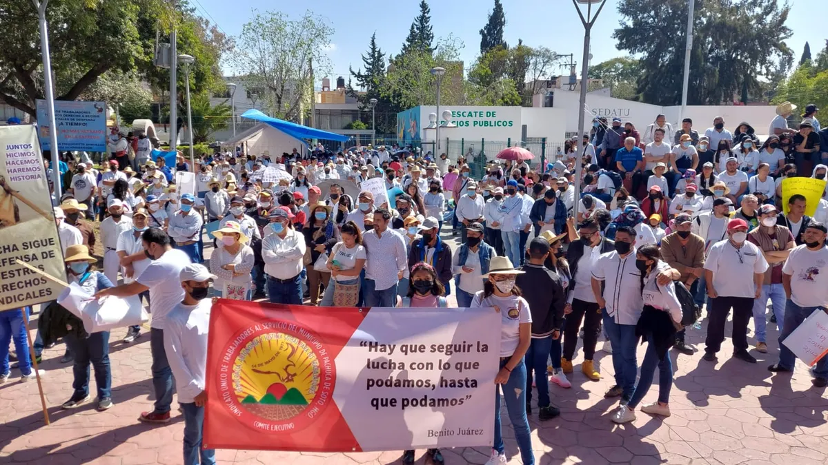 Sindicalizados de Pachuca cancelan marcha para exigir derechos laborales