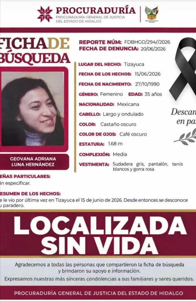 Hallan sin vida a mujer desaparecida hace tres meses en límites de Tizayuca