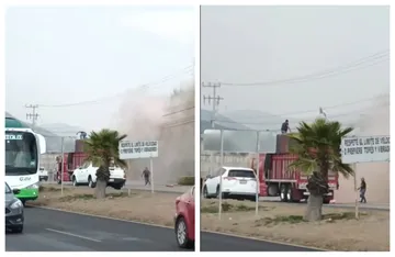 Se incendia camión en la carretera Pachuca-Actopan | VIDEO