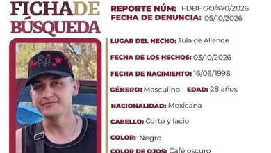 Ficha de búsqueda Diego Alonso Gutiérrez desaparecido en Tula