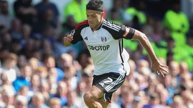 Foto de Raúl Jiménez, quien fue titular en el Fulham 0 Crystal Palace 0.