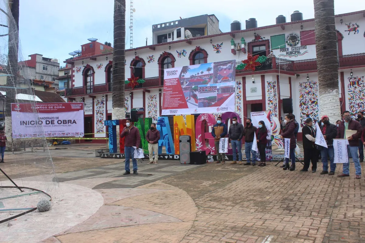 Inicia remodelación de la plaza pública de Tenango de Doria