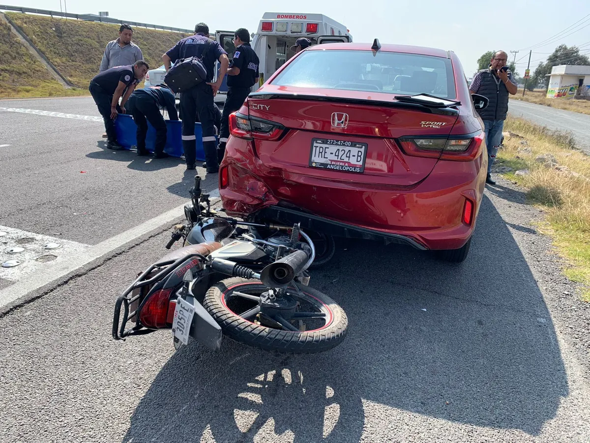 Autopista México-Pachuca: motociclista lesionado tras derrapar