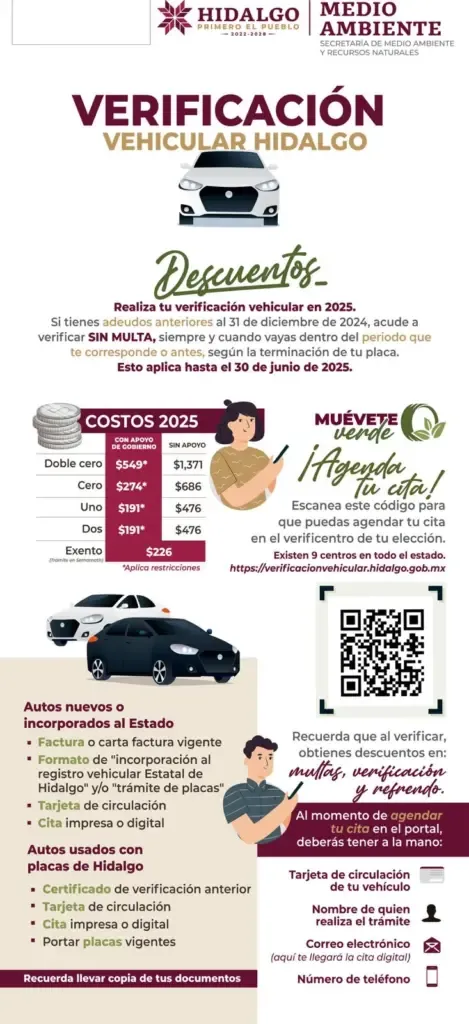 Verificación vehicular Hidalgo 2025: estos autos deben acudir en abril con descuento