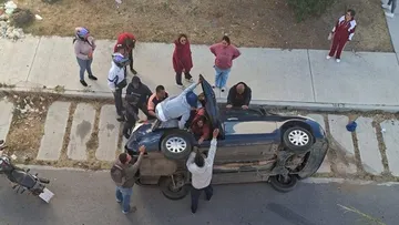 Vehículo volcado