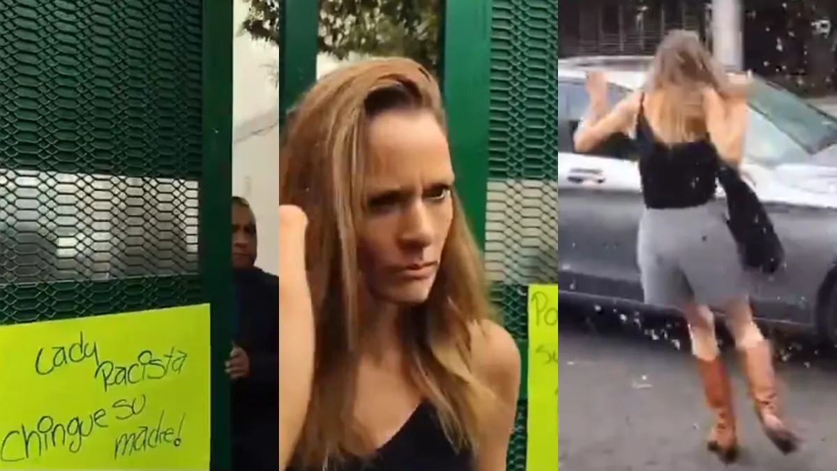 Tras esta primera audiencia, personas molestas ya esperaban a Ximena para reclamarle entre gritos, abucheos y le aventaban agua.