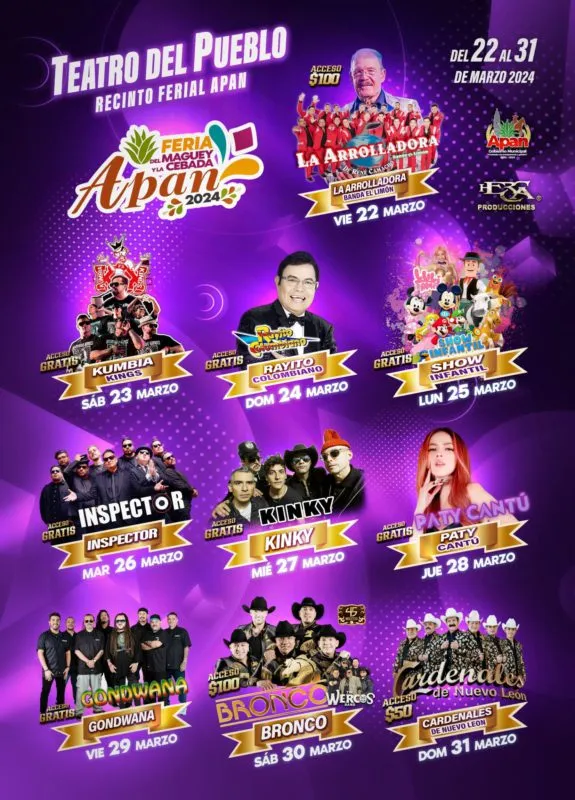 Feria del Maguey y la Cebada Apan 2024: presentan cartel del Teatro del Pueblo