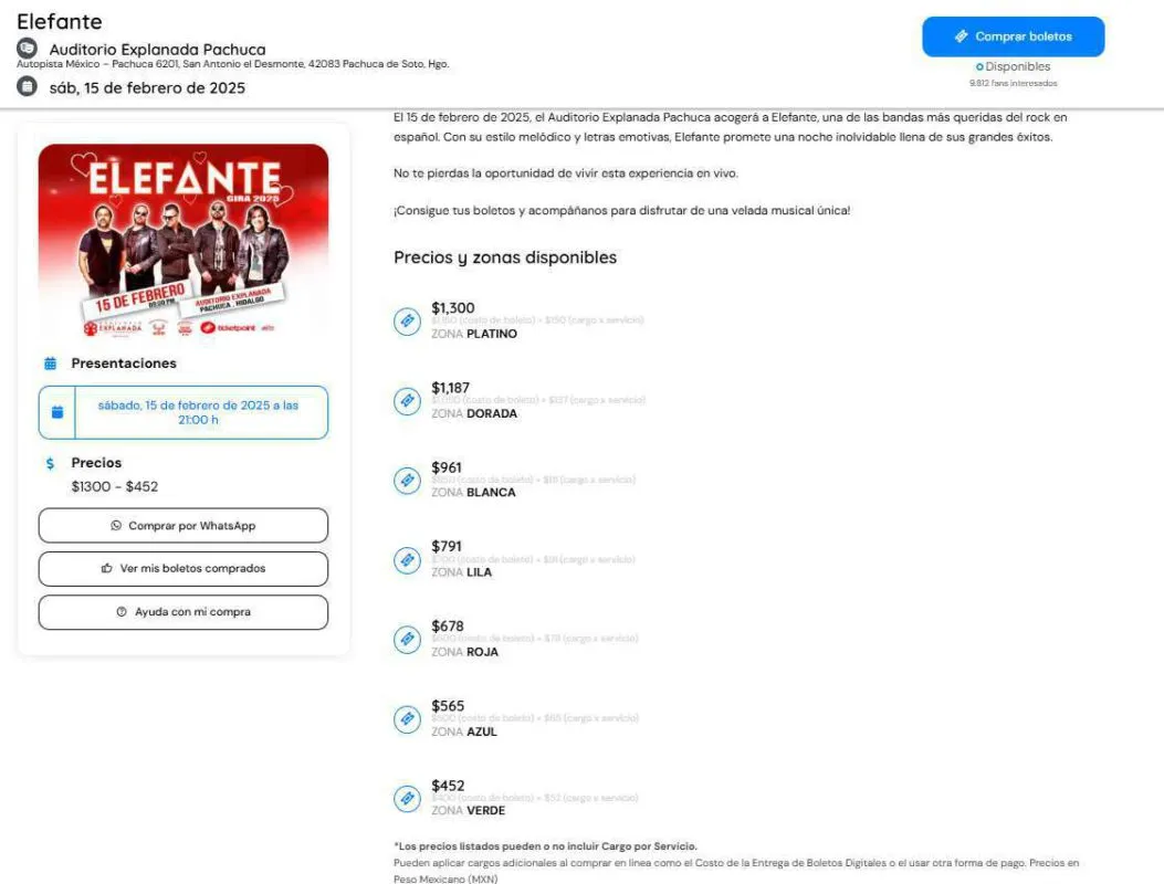 ¡Elefante llega a Pachuca! Conoce todos los detalles para su concierto en 2025