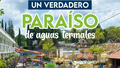 Albercas de aguas termales y áreas recreativas del Balneario Las Lumbreras, en Ajacuba, Hidalgo.