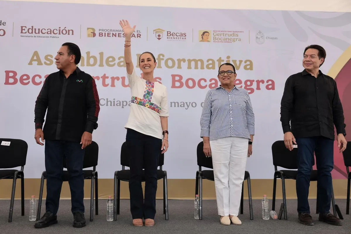 Sheinbaum anuncia beca Gertudris Bocanegra en Chiapas