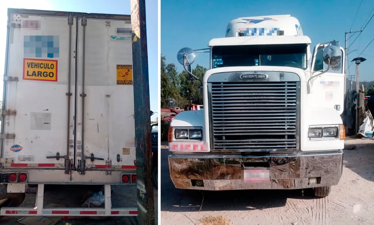 Estatales recuperan dos tractocamiones robados en Atotonilco de Tula