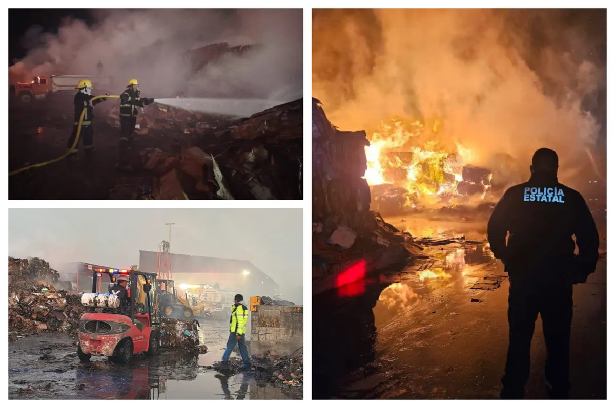 Fuerte incendio en fabrica de Tizayuca genera una enorme columna de humo y moviliza a cuerpos de emergencia
