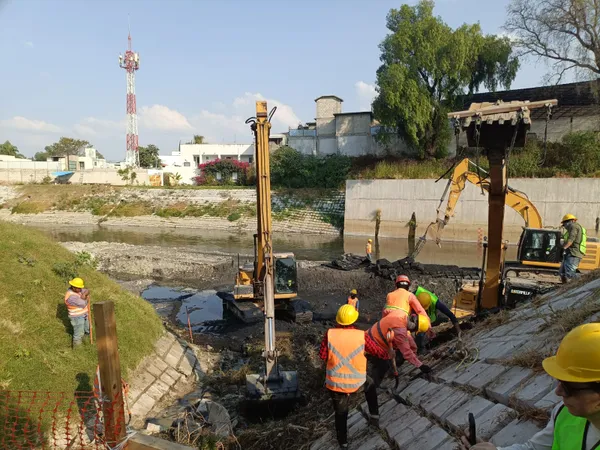 Avanzan trabajos en el río Tula: colocación de tapetes reporta un 99 por ciento