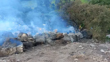 Incendio en Tepeji provoca afectaciones por humo en viviendas de La Cañada
