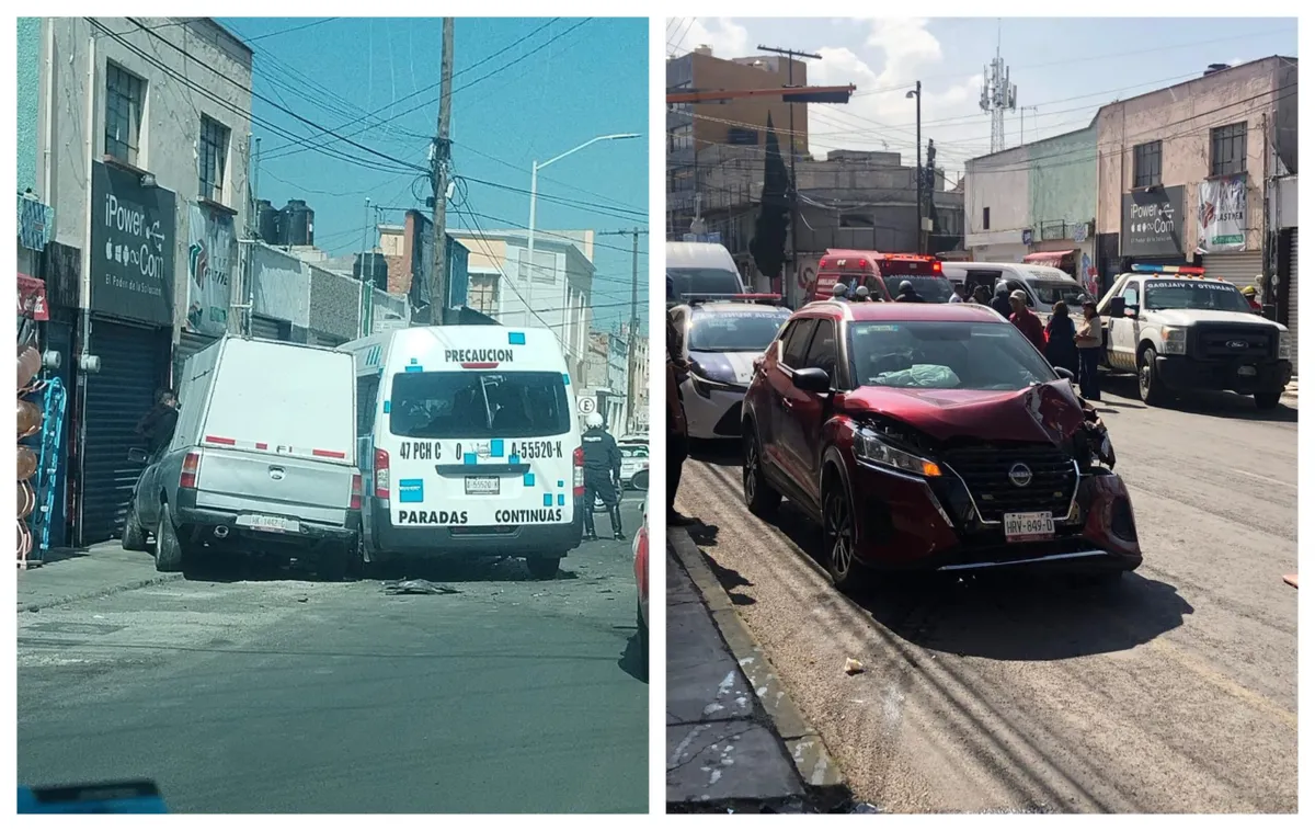 Accidente en Pachuca: carambola en Abasolo deja tres lesionados