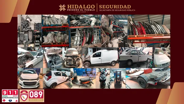 Operativo en Actopan con vehículos y autopartes aseguradas