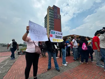 Aspirantes de la UNAM durante una movilización en Ciudad Universitaria.