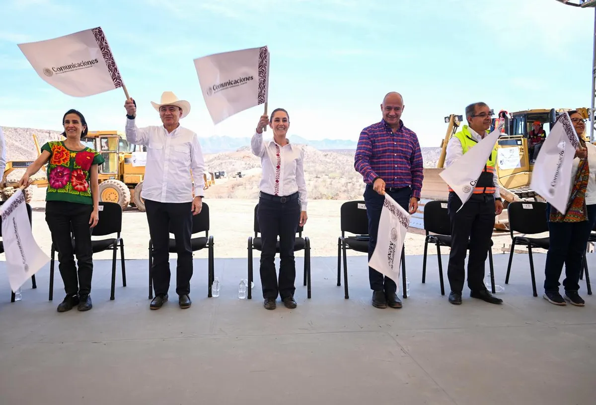Sheinbaum encabeza inicio de construcción de la carretera en Sonora