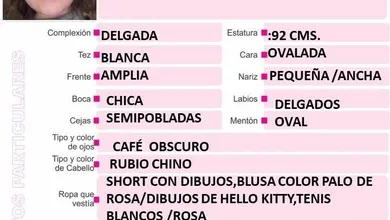 Ficha de búsqueda de niña desaparecida en Tizayuca