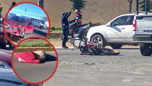 Accidente entre motocicleta y automóvil en Tulancingo.