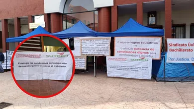 Manifestación del SUTBEH en oficinas del Telebachillerato en Pachuca por mejoras laboral.