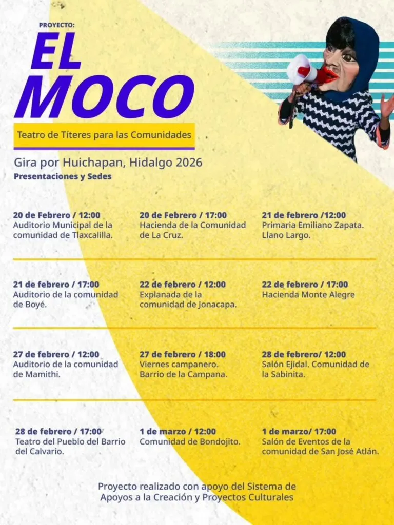 “El Moco” inicia gira con 12 funciones gratuitas en Huichapan