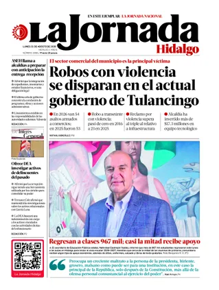 La Jornada Hidalgo | 31 de agosto de 2026