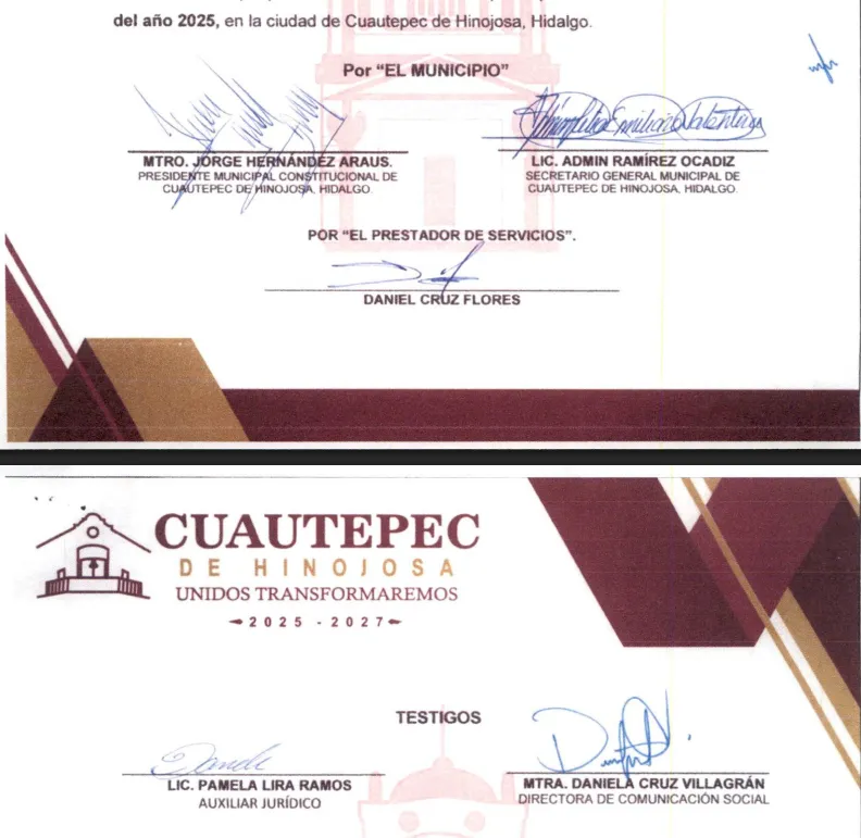 Conflicto de interés en Cuautepec: directora firma contrato a favor de su padre con fondos públicos