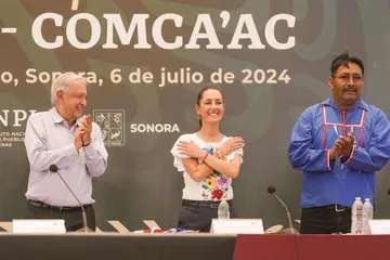Vamos a continuar con el plan de justicia para el pueblo SERI: Claudia Sheinbaum va por construcción de más caminos rurales en 2025