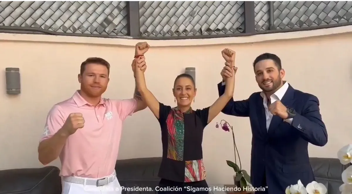 “Yo sé que va a ganar usted”: Canelo Álvarez muestra su respaldo a Claudia Sheinbaum