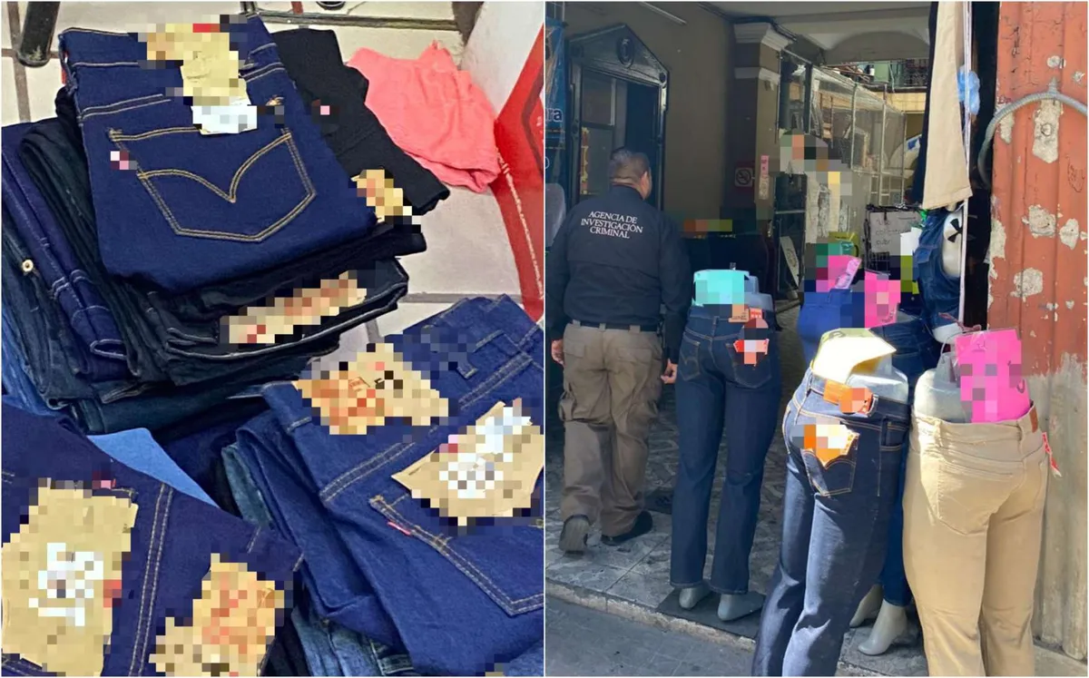 Aseguran ropa pirata en el centro de Pachuca