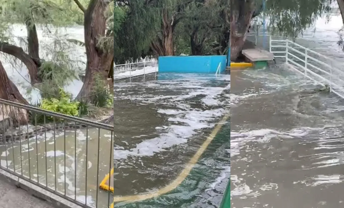 Balneario El Huemac suspende servicio tras nueva inundación en Tezontepec