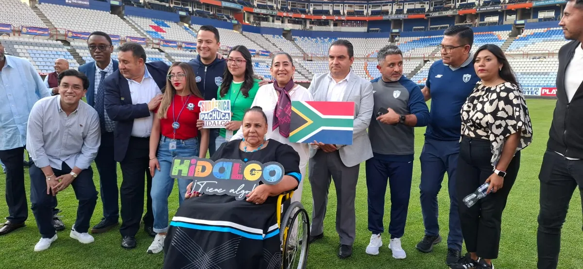 Embajadora de Sudáfrica recorre el Estadio Hidalgo previo a la llegada de su selección para el Mundial 2026