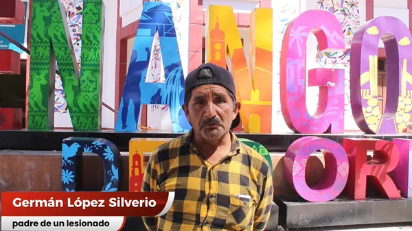 Germán López Silverio padre de una de las victimas en carnaval de San Bartolo Tutotepec