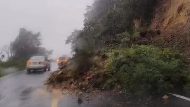 Deslave en carretera Real del Monte–Huasca