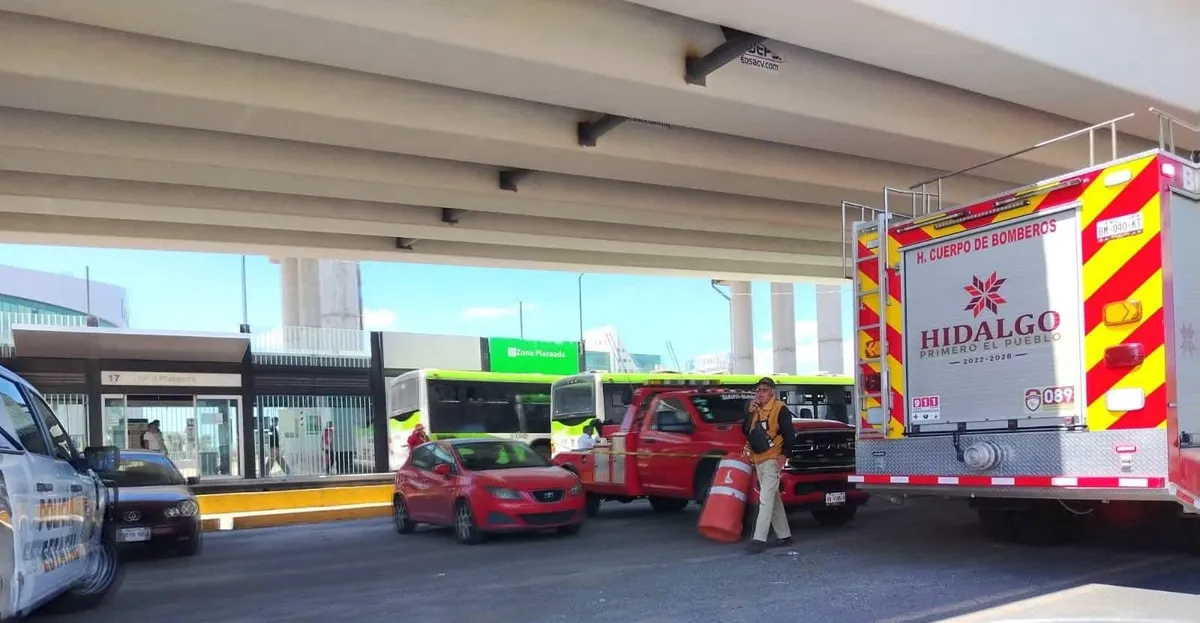 Accidente de Tuzobús en carril confinado en Pachuca
