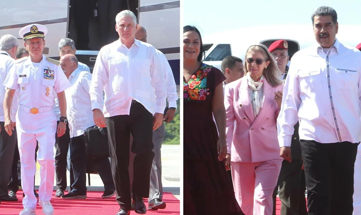 Llegan Díaz-Canel y Maduro a Palenque para cumbre sobre migración