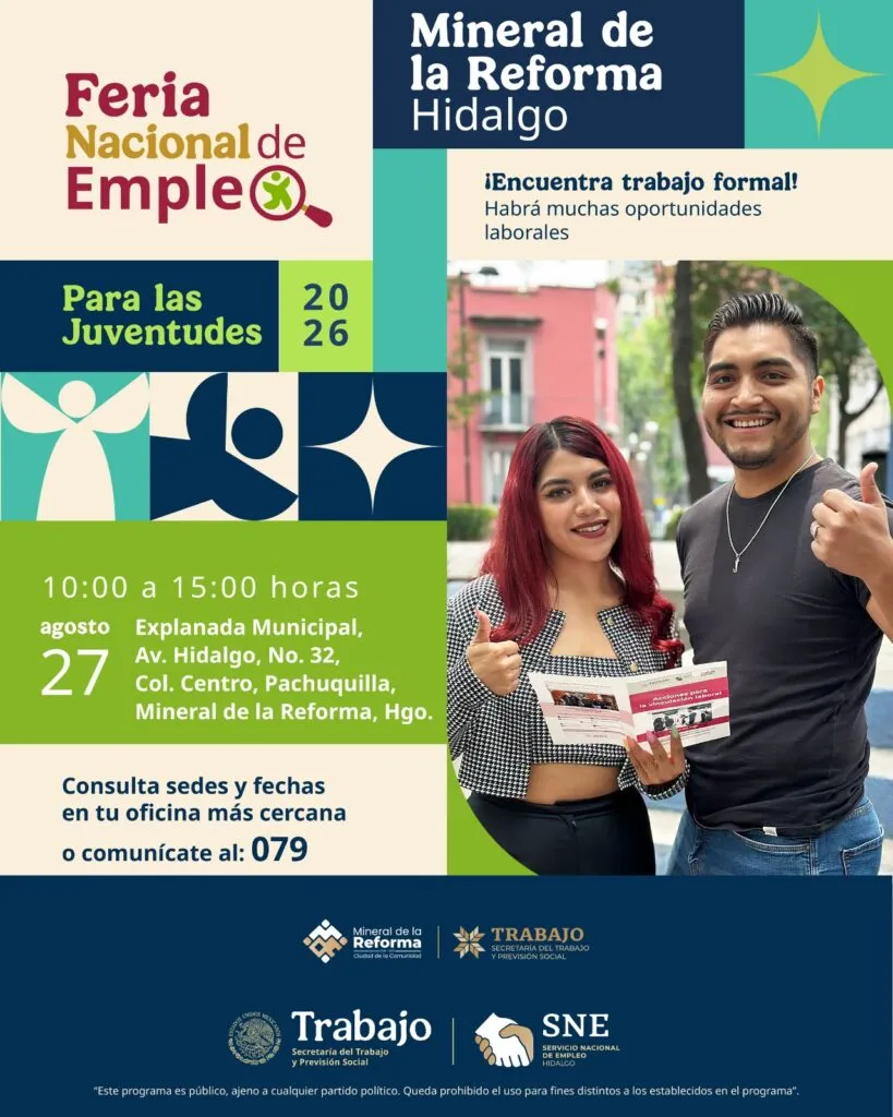¿Buscas trabajo? Esta feria reunirá 18 empresas en Hidalgo